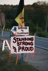 Sign posted in the community