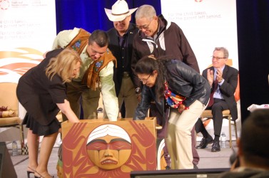 Deputy Premier of the NorthWest Territories, Jack Lafferty (second from left)