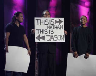 Lorne Cardinal with some onstage antics