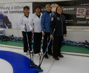 Karon McGillivary - Skip; Marie Jebb - Third; Dianne Sergeew - Second; Norma McL