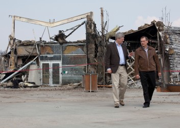 Prime Minister Stephen Harper (left) joined Premier Ed Stelmach