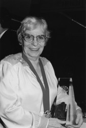 Olive Dickason receiving he national Aboriginal Achievement Award in 1997