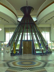 The Veterans Memorial Glass Tipi on the FNUC Regina Campus
