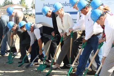 The ceremonial groundbreaker in Anderson Gardens, in the northeast part of Edmon