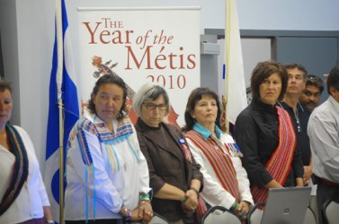 Members of the Métis Nation of Alberta provincial council (from right) region 2 