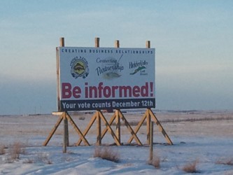 Sign promoting Siksika referendum
