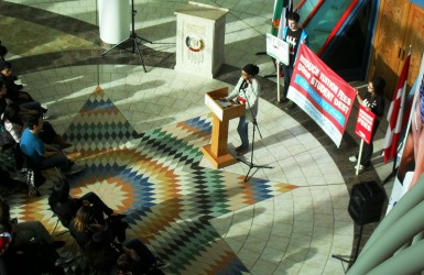 Student rally at FNUC
