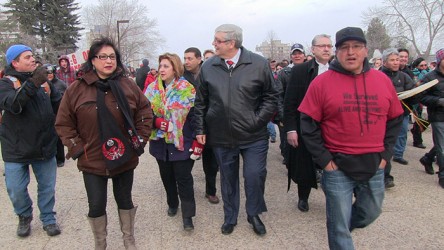 Acting Premier David Hancock and Speaker of the Assembly Gene Zwozdesky joined t