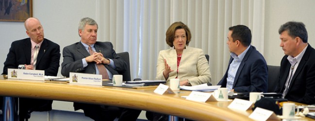 Premier Alison Redford (centre) along with (from left) Aboriginal Relations Mini