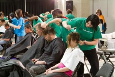 Volunteers from Marvel College provided free haircuts to guests at Homeless Conn