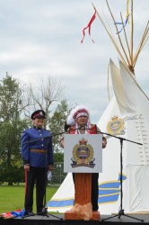 Papaschase First Nations Chief Calvin Bruneau with Cst. Lisa Wolfe