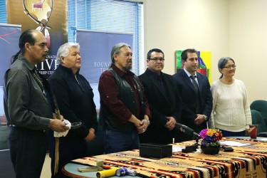 Merle White, executive director of Canadian Native Friendship Centre (third from