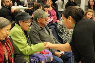 Daisy McGee, strategy lead, AYES, connects with Aboriginal Elders at a community