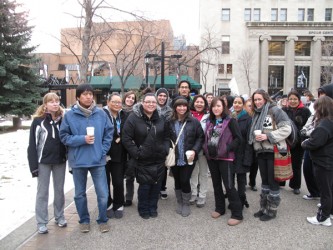 Students, faculty and staff from Bow Valley College’s Aboriginal Addictions Serv