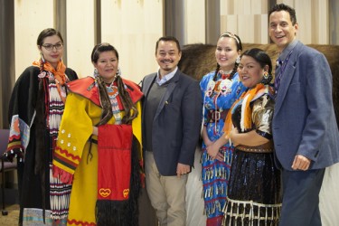 AFN National Chief Shawn Atleo (centre) at the grand openi