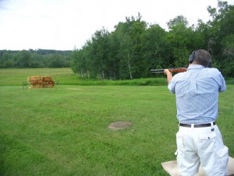 Peter Derbawka shoots a muzzle loaded rifle that is an exact replica of those tr