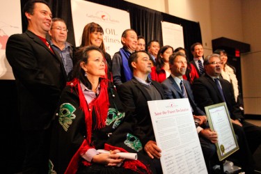 Several of the more than 130 signatories of the Save the Fraser Declaration