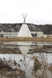 Water approaches Treaty 4 Administration Building 