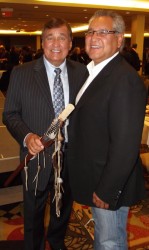 1968 Olympian gold medal winner Billy Mills (left) with Dave Tuccaro