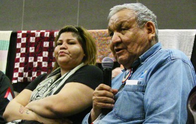Artist Alex Janvier told his story as part of the Churches Listening Circle.