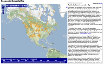 Residential School markers map
