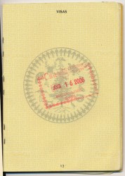 Stamped passport