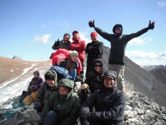 The Stoney Adventure Group at Cougar Creek near Banff National Park last year
