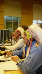 Treaty 6 Grand Chief Cameron Alexis (left) with Little Black Bear First Nation C