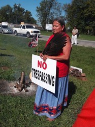 Corinne Tooshkenig with eagle feather