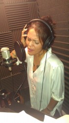 Beatrice Love in the recording studio