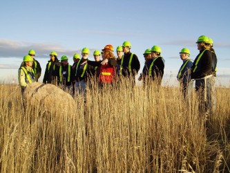 Teachers who took part in Inside Education’s oil sand tour visit a reclamation s